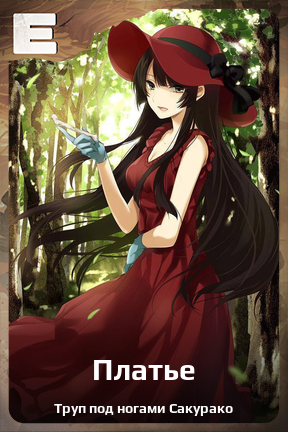 Карточка персонажа Платье