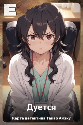 Карточка персонажа Дуется