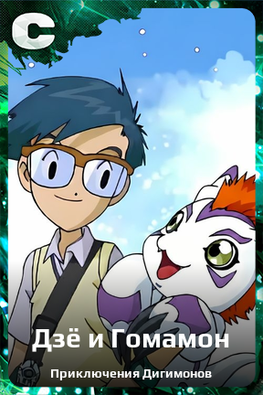 Карточка персонажа Дзё и Гомамон