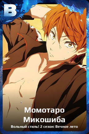 Карточка персонажа Момотаро Микошиба